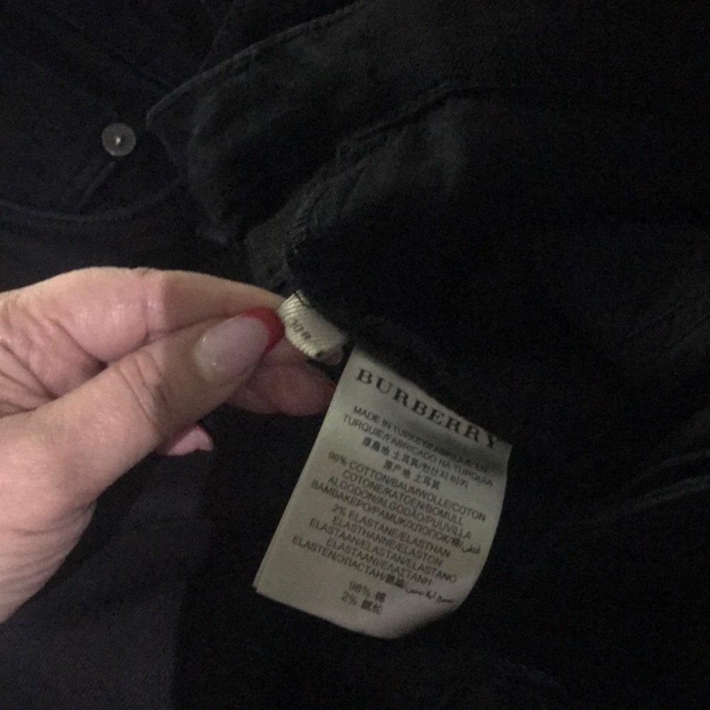 Authentic Burberry Brit jeans black warren few times 30 x 32 buttons mens Slim